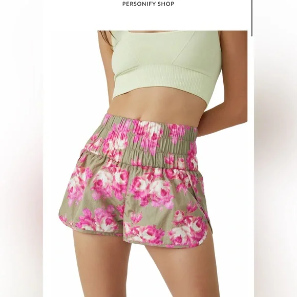 FP Movement Size S The Way Home Printed Shorts - Military Rose Combo - Picture 3 of 10